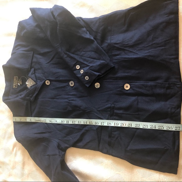 Borgari Signature 100% Silk Navy Blue Blazer - Picture 5 of 8